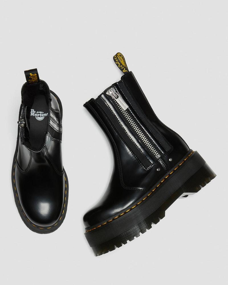 Dr Martens 2976 Max Læder Platform Ankelstøvler Dame Sort | DK 30OKI